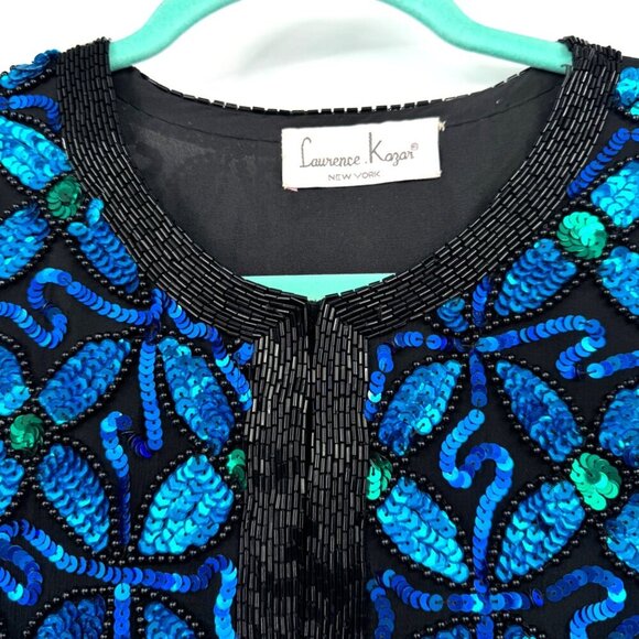 Laurence Kazar vintage sequined blazer 100% silk Woman’s size medium Large - Picture 6 of 15